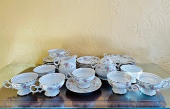 Mikasa Guinevere China Tea Cups, Saucers, Sugar And Creamer,  28 Pcs.