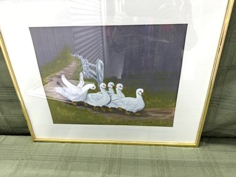 Kelly Gibson Framed Art - Image From Take A Gander By Dorothy Egan Painting Craft Book Swans/Ducks/Geese