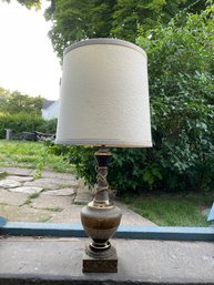 Vintage Mid Century Table Lamp With Textured Shade