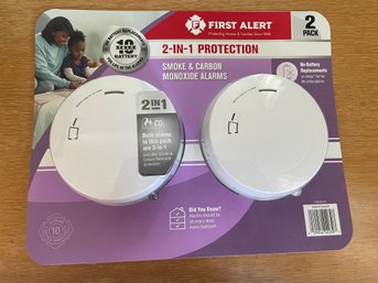 First Alert 2-1 Protection . Pair Of  Carbon Monoxide And Smoke Combo Detectors. NEW IN BOX.