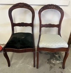 Two Victorian Walnut Side Chairs