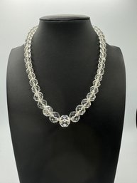 Antique Stunning Crystal Necklace W/ 14k White Gold Clasp