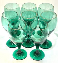 Vintage Teardrop Juniper Water/wine Glasses By Libbey Glass Co.