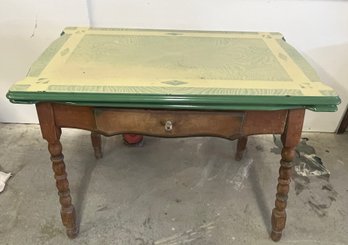 1930s Enamel Top One Drawer Kitchen Table