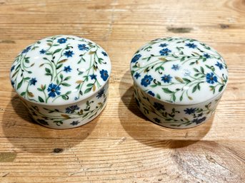 Pair Of Limoges Porcelain Trinket Boxes