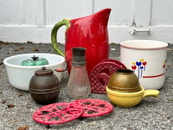A Vintage Kitchen Assortment - Ceramics, Glass And More!