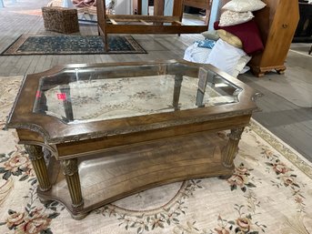 Beveled Glass Top Coffee Table