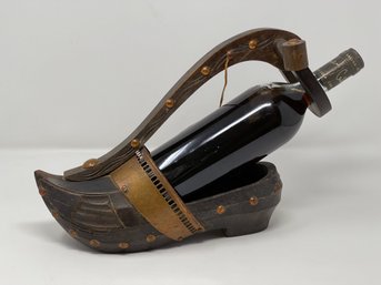 Vintage Spanish Shoe Shaped Wine Bottle Holder