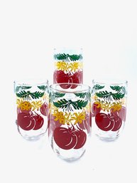 Set Of 4 Vintage Tomato Juice Glasses