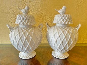Pair Of Grace Tea Ware Covered Urns