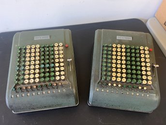 Pair Of Vintage Felt & Tarrant Comptometer Adding Machine Chicago USA