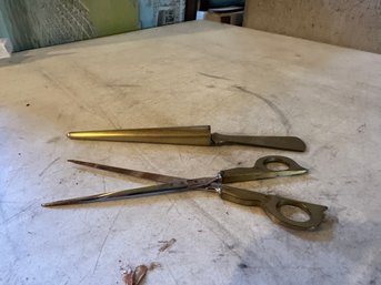 Vintage F Koeller And Co Scissors And Letter Opener