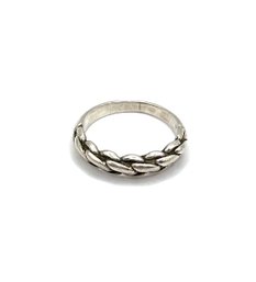 Vintage Sterling Silver Braided Band, Size 4.5