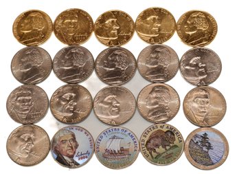 USA 2004-2006 Ultimate Nickel Collection! 20 Coins With Gold Color, Silver Color, & Colored Coins