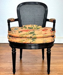 A Vintage Louis XVI Cane Back Boudoir Chair
