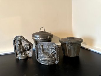 Antique Chocolate Molds And Antique Bundt Pans