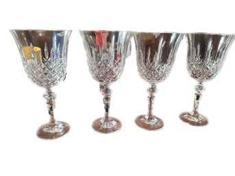 Set Of 4 Crystal Wine Glasses