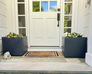 Pair Of Box Planters With Live Plants