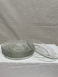 6 Clear Dessert Plates 6'