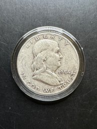 1954-D Benjamin Franklin Silver Half Dollar