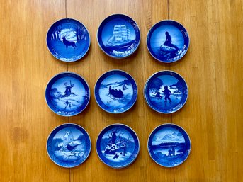 Seventeen 1960s Royal Copenhagen Blue Collectable Year Plates