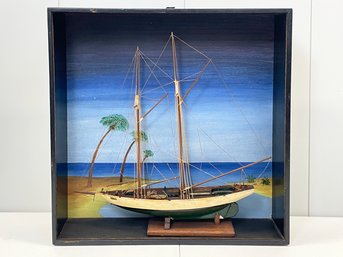 A Vintage Ship's Model In Shadow Box And More