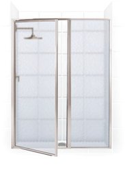 Coastal Shower Doors Legend 39-1/2-in To 41-in W X 69-in H Single Framed Hinged Brushed Nickel Alcove Shower D