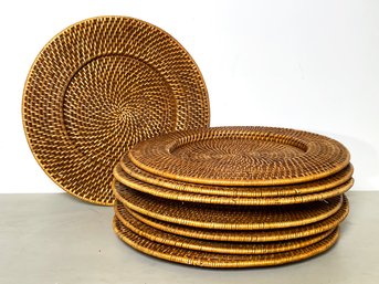 A Set Of 8 Rattan Chargers