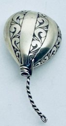 VINTAGE SIGNED JEZLAINE STERLING SILVER HOT AIR BALLOON BROOCH