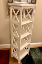 Tall And Slender X Pattern Bookcase