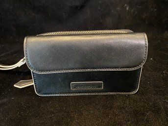 Vera Bradley Black Faux Leather Smartphone Wallet With Wrist Strap