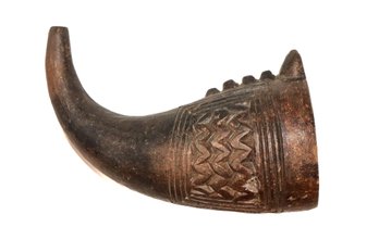 19th Century African Art Kuba Kingdom Wine Horn Cup