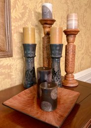 Collection Of Candle Holders And Candles