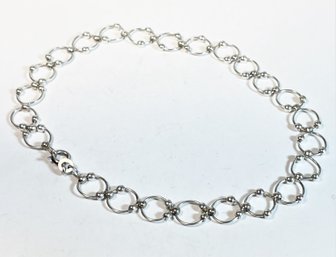 Sterling Silver Link Bracelet 10 1/2' Long Anklet