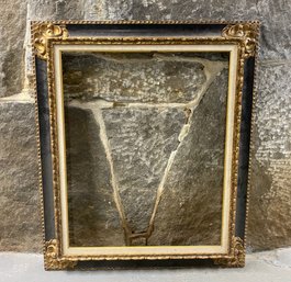 Large Black And Gilt Wooden Frame With Linen Mat