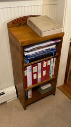 Antique Reference Catalog Ordering Stand  20wX44hX13d Bookcase With Display Shelf Includes Dictionary