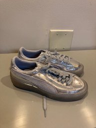 Womens Silver With Gray Puma Shoes Sneaker Size 9