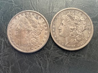 Pair Of Morgan Silver Dollars. 1885 And 1889.