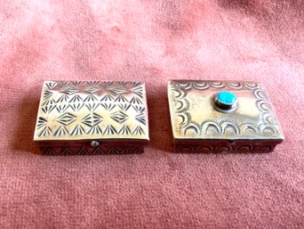 Two Small Navajo Silver Boxes