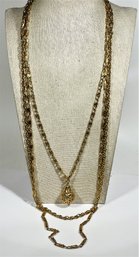 Vintage Multi Strand Gold Tone Necklace