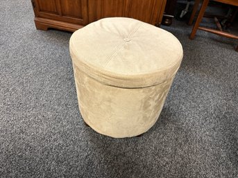 Round Suede Storage Ottoman