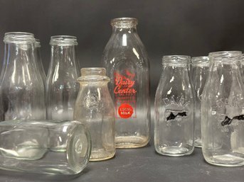 An Assortment Of Vintage Milk Bottles #1