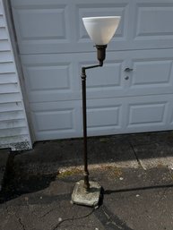 Black Floor Lamp With White Glass Shade