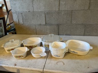 Large Lot Of Corning Ware - Tops Missing