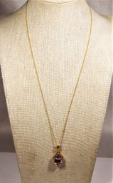 Fancy Gold Over Sterling Silver Pendant Necklace Chain Never Worn