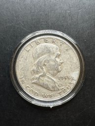 1953-D Benjamin Franklin Silver Half Dollar