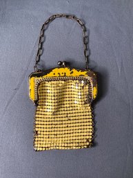 Vintage Yellow Mesh Coin Purse