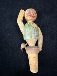 Antique German Bottle Stopper With Mechanical Puppet
