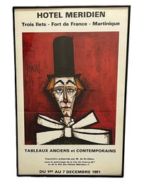 Vintage Bernard Buffet Art Exhibition Print With Signature- December 1-7 1981- Hotel Meridien