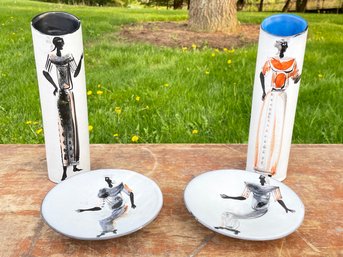 Hand Painted Art Ceramic Vases And Plates By Caproc Vallardis